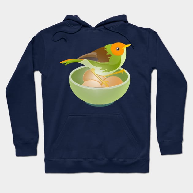 Bird Nesting on Eggs Hoodie by evisionarts